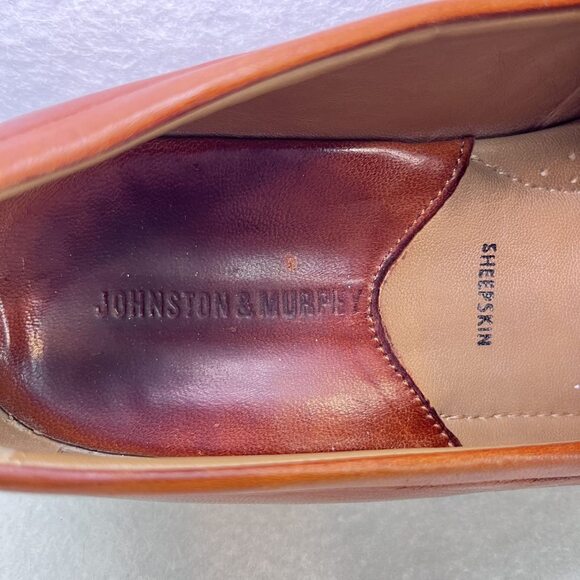 Johnston & Murphy Cresswell Venetian loafer leather cognac shoe men's 8.5 M - Picture 7 of 9